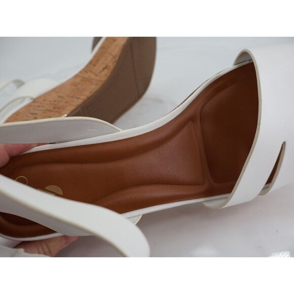 Franco Sarto Womens Primrose Sandals Cork Wedge Platform White Leather 11M - Picture 11 of 13